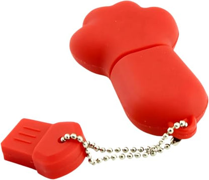 128GB USB 3.0 Flash Drive Cartoon Novelty Lovely Cat Paw Memory Stick Silicone Rubber Ainmal Pendrive Red - color: Catpaw-red, size: 128GB 3.0