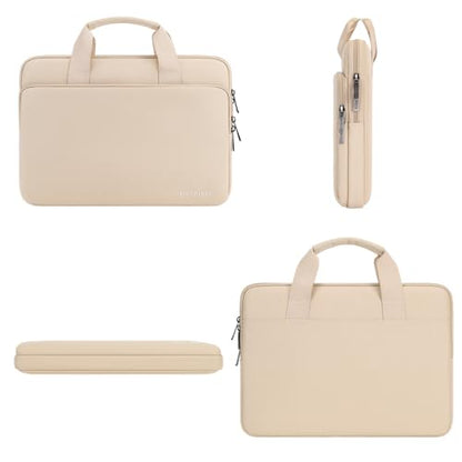 DOMISO 14 inch Laptop Case Sleeve Protective Cover Compatible with MacBook Air 15 M4 M3 M2,MacBook Pro,14-15 inch HP Dell ASUS Lenovo Chromebook,Waterproof Computer Bag with Handle,Beige - color: Beige, size: 14 inch