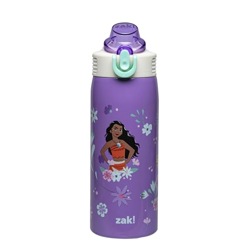 Zak Designs Disney Princess Sage Kids Water Bottle For School or Travel, 19oz Stainless Steel Water Bottle With Straw, Handle, and Leak-Proof, Pop-Up Spout Cover (Ariel, Moana, Rapunzel, Tiana) - color: Princess (Ariel, Moana, Rapunzel, Tiana)