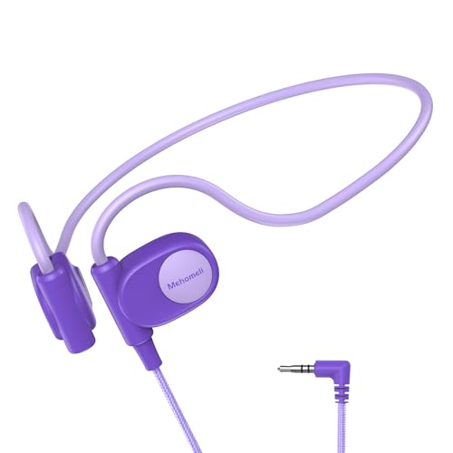 Mehomeli Kid Headphones for School, Air Conduction Open Ear Headphones, 3.5mm Jack Wired Cord, Ultra-Comfort, Ergonomic and Lightweight Design Perfect for School and Outdoor Activities-Purple - color: Purple