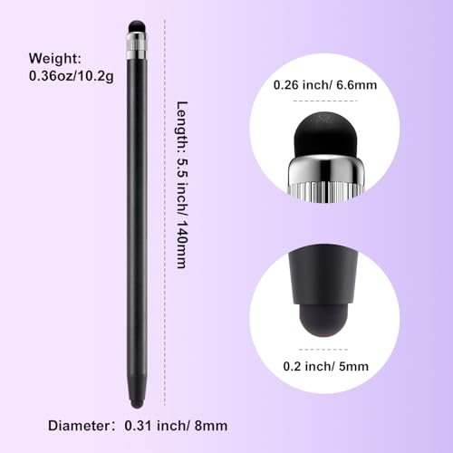 Stylus Pen for Touchscreen, ChaoQ 10pcs High Sensitivity and Precision Stylus Pen for iPad iPhone Android Compatible with All Touch Screens (Black/Silver) - color: 10 Black Silver