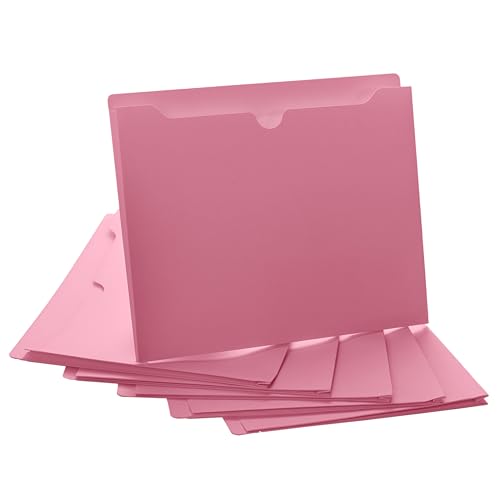 Pink File Jackets, 1 Inch Expansion, Letter Size, Reinforced Straight-Cut Tab, 6 Pack - color: Pink, style: 1 Inch Expansion