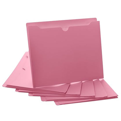 Pink File Jackets, 1 Inch Expansion, Letter Size, Reinforced Straight-Cut Tab, 6 Pack - color: Pink, style: 1 Inch Expansion