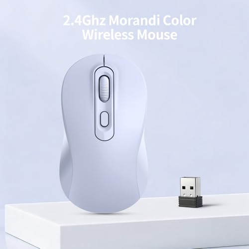 Wireless Mouse, 2026 New Model, Silent Click Ergonomic Design, Portable, 4 Buttons, Adjustable DPI (800/1200/1600), for Laptop/PC/Office (Violet) - color: violet