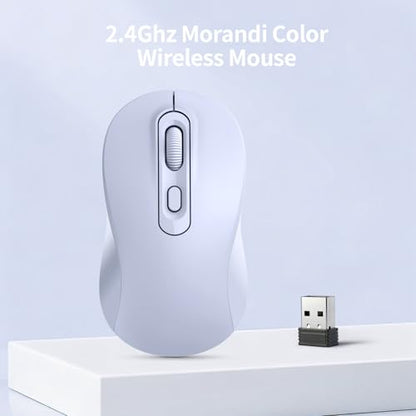 Wireless Mouse, 2026 New Model, Silent Click Ergonomic Design, Portable, 4 Buttons, Adjustable DPI (800/1200/1600), for Laptop/PC/Office (Violet) - color: violet