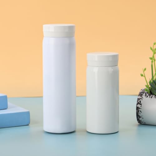 Mini 304 Stainless Steel Insulated Water Bottle,10.14oz Pocket-Sized Cup for Coffee Tea,Leakproof Portable Travel Mug Heat and Cold Preservation - color: White, size: 10.1 Ounces