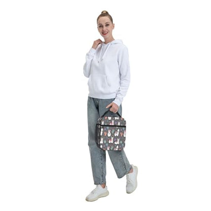 Cartoon Llama Alpaca Leakproof Lunch Bag Large Capacity Lunchbox Insulated Reusable Lunch Tote Bags Cooler Lunch Container For Work/Office/Picnic/Travel - color: Cartoon Llama Alpaca