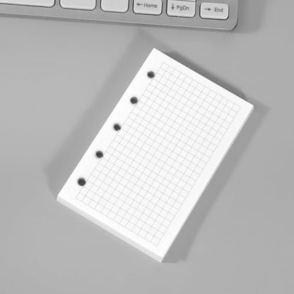 Mini Binder Paper Refill Loose Leaf Paper 40 Sheets Filler Paper M5 Mini Journal Planer Inserts Memo Refills for 5 Ring Binder Notebook 2 Pack - color: Grid Matrix