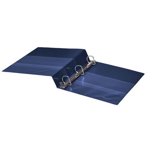 Office Depot® Heavy-Duty View 3-Ring Binder, 1 1/2" D-Rings, 49% Recycled, Navy