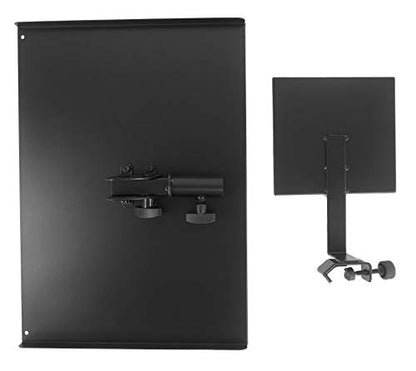 Rockville RLS68 Dual-Tray Laptop/Tablet Stand, Adjustable Height 30-51", Foldable, Portable, for DJs, Presenters, and Musicians | 30-51" Height, 22 lb Capacity, 15.75" x 11" Main Tray, 7.8" x 5.5" Side Tray, Angle Adjustment, Folding Steel Frame