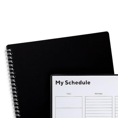 TRU RED Weekly Planner, 8.5" x 11", Black, Undated Weekly Layout for Scheduling, Goal Tracking & Task Planning — Letter‑Size Notebook Planner - style: 1 Pack