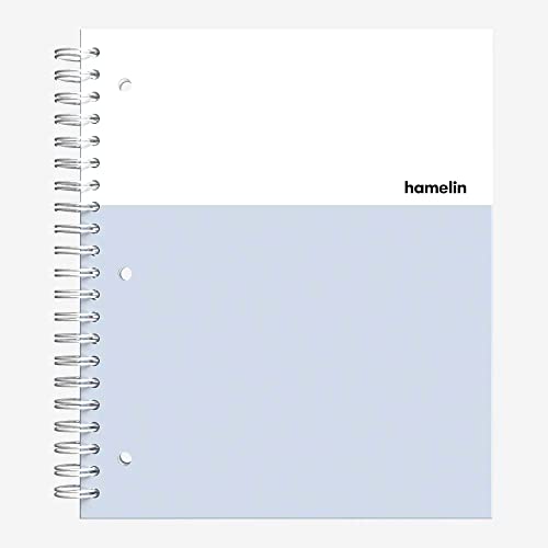 Hamelin, Spiral Notebook, 8.5x11in, College Ruled, Hardcover, 90shts/180 Pages, 3 Subject Notebook, ICE White - color: ICE White