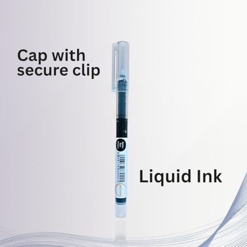 Black Gel Pens Pack of 6 – 0.6mm Medium Point Fine Tip, Smooth Writing, Quick Dry No Smear Black Ink Pens for School, Office, Home - color: Black