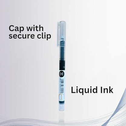 Black Gel Pens Pack of 6 – 0.6mm Medium Point Fine Tip, Smooth Writing, Quick Dry No Smear Black Ink Pens for School, Office, Home - color: Black