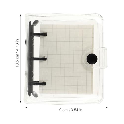 AUTSUPPL Mini Pvc Coil Memo Notebook with 3-hole Binder, Black Cover, 50-page Grid Insert, and Pvc Loose Leaf Pouch for Office and School Use
