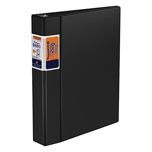 QuickFit Heavy-Duty Commercial Binder, 3-Ring D-Ring Binder, Black, 1.5 Inch - size: 1.5 Inch