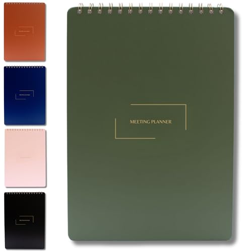 | Meeting Notebook for Work | 8.25" x 11.75" | Project Planner | Simple Design | Multiple Layouts | Office and Business Planner (Evergreen, Meeting Planner - Portrait) - color: Evergreen, size: Meeting Planner - Portrait