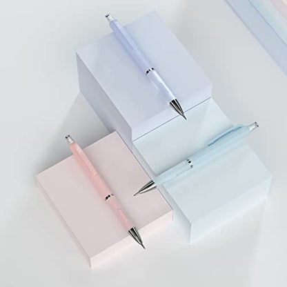 Nicpro 3PCS Pastel Mechanical Pencil Set, 0.5 Mechanical Pencils with 6 Tube HB Lead 0.5mm, 3 Eraser and 9 Eraser Refill & Case, Aesthetic School Supplies for Drafting Sketching, Drawing & Writing - style: 3 Pack (0.5mm)