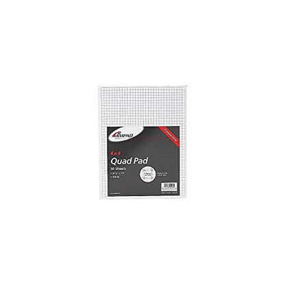 Ampad 8 1/2 x 11 Inches White Quad Pad, 4 Square Inch, 50 Sheets, 1 Each (22-030C) - size: 50 Count (Pack of 1)