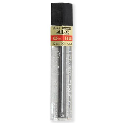 Pentel P205-97C Mechanical Automatic Pencil - Fluorescent Range - Single + 12 Hi-Polymer HB 0.5mm Refill Leads + Z2-1N Eraser Refills Tube of 4 (Fluorescent Green) - color: Fluorescent Green