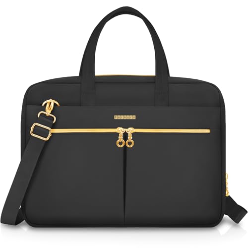 Ferkurn 15.6 16 Inch Laptop Case Bag for Women Men Compatible with MacBook Pro M5/HP OmniBook Omen Envy/Lenovo Yoga IdealPad/Dell Pro Inspiron, Carrying Briefcase Computer Messenger Bag Case, Black - color: Black, size: 15-15.6 inch