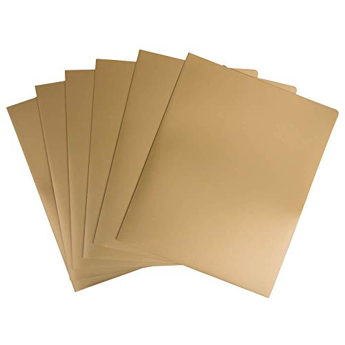 JAM PAPER Heavy Duty Plastic 2 Pocket Extra Tough School Folders - Gold - 6/Pack - color: Gold, size: 6 Per Pack
