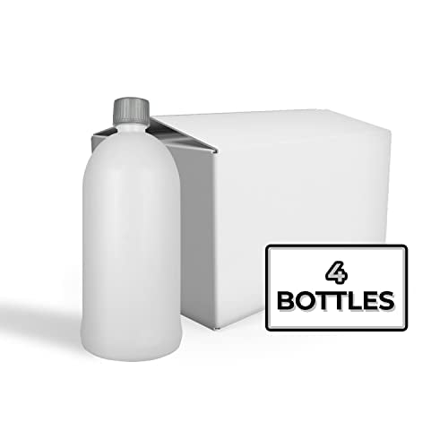 32 oz white PET plastic bottle with 28/400 neck finish WITH CHILDPROOF gray cap (4)