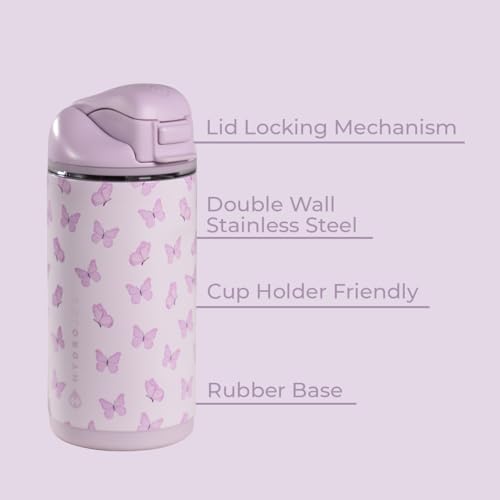 HydroJug Ease2o 14oz Kids Water Bottle with Straw & Chug Lid, Flutter - color: Flutter