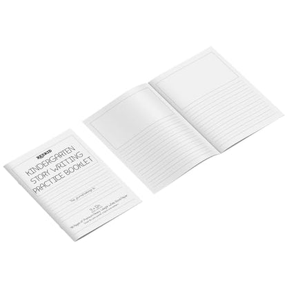 Reskid 5-Pack of 48-Page Kindergarten Story Writing Paper Booklets with Dotted Lines - 240 Pages of Blank Handwriting Practice Paper - Kindergarten Notebook, Elementary Lined Writing Paper - style: Kindergarten Story Writing