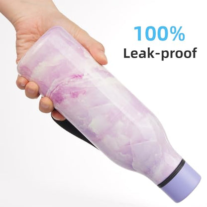 Konokyo Insulated Water Bottle with Strap,18 oz Double Wall Stainless Steel Vacuum Bottles Metal Water Flask,Dawn - color: Dawn, size: 18 Ounces