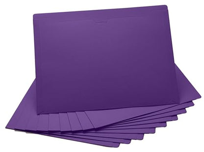 Purple File Jackets, Flat-No Expansion, Letter Size, Reinforced Straight-Cut Tab, 10 Pack - color: Purple