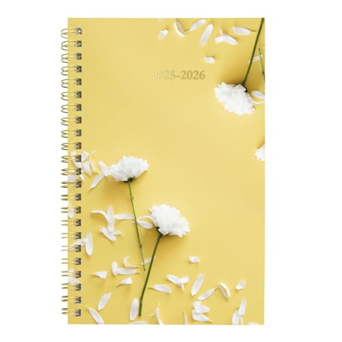 Blueline® Essential Academic Weekly/Monthly Planner, 13 Months, July 2025 to July 2026, Gold Twin-Wire Binding, Poly Cover, 8" x 5", Botanical Design, Yellow (CA114PM.01-26)