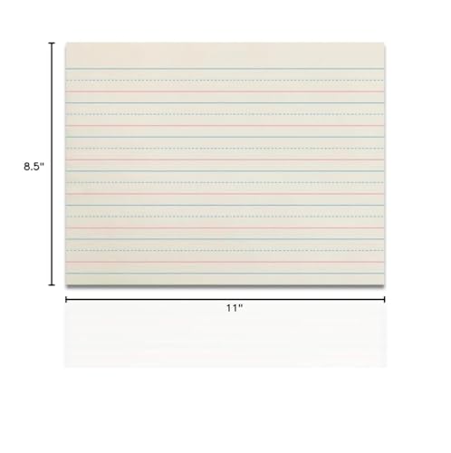 School Smart Red & Blue Newsprint Paper, 3/4 Inch Ruled, 11 x 8-1/2 Inches, 500 Sheets, White