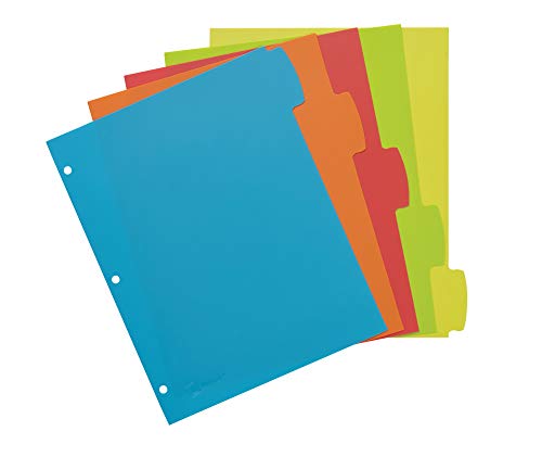 Avery Big Tab Write & Erase Durable Plastic Dividers for 3 Ring Binders, 5-Tab Set, Bright Multicolor, 1 Set (16129) - size: 5 Tab, style: 1 Set