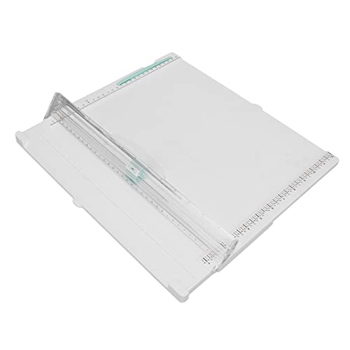 Portable Paper Cutter, Foldable Paper Trimmer with Concealed Blade and Non - Slip Base, Accurate Cutting Tool with Measurement Guide for Home School Office Use
