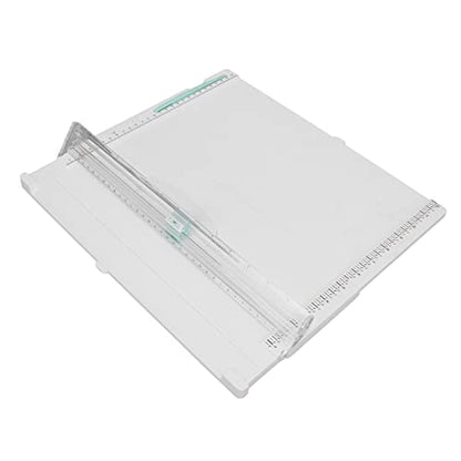 Portable Paper Cutter, Foldable Paper Trimmer with Concealed Blade and Non - Slip Base, Accurate Cutting Tool with Measurement Guide for Home School Office Use