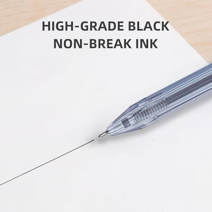 12 Pack 1.0mm Black Semi-Gel Ink Retractable Hex Rollerball Pens | Exclusive Import Semi-Gel Refill, Visible Ink Window, Non-Slip Hex Barrel, Proof Ink for Student, Nurse & Office Exam Writing