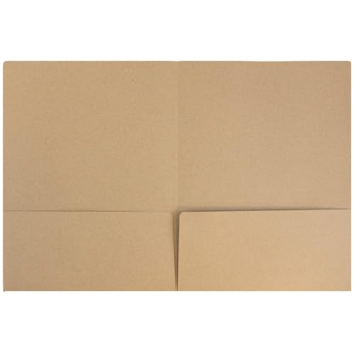 LUXPaper 9" x 12" Presentation Folders | Two Pocket | Grocery Bag Brown | 18pt. Cover | 10 Qty - color: 18pt. Grocery Bag