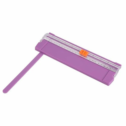 SUNGOOYUE Paper Cutter, Plastic Small Foldable Paper Trimmer for A4, Lightweight Mini Cutting Board with Portable Design, for Students Home Office Desk Use (Purple) - color: Purple