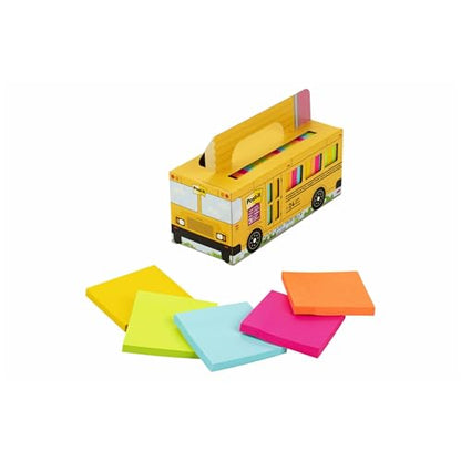 Post-it Super Sticky Notes, 3 x 3 in, Assorted Brights, 24 Pads - size: 3 in x 3 in, style: Standard
