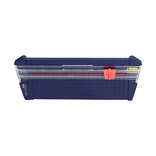 GLOGLOW School Supplies Mini Portable Paper Cutter with Transparent Scale and Replaceable Head for Accurate Cutting of 10 Pages A4 Compact Paper Trimmer Nan (13930 Navy Blue) - color: 13930 Navy Blue