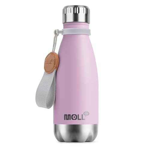 Small Water Bottle 9 oz Kids Water Bottle for School Stainless Steel Insulated Vacuum Metal Leak Proof Cola Shape Mini Water Bottle for Boys Girls(Pink Purple) - color: Purple Pink, size: 9 Ounces