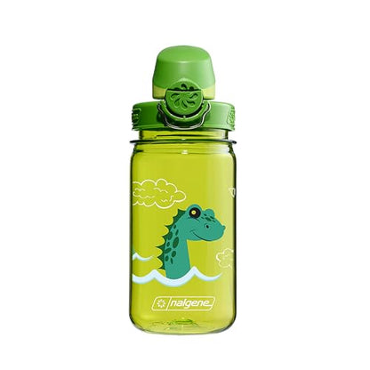 Nalgene Kids' 12 oz On The Fly Lock-Top Water Bottle, Green Nessie - color: Green Nessie, size: 12 Ounces