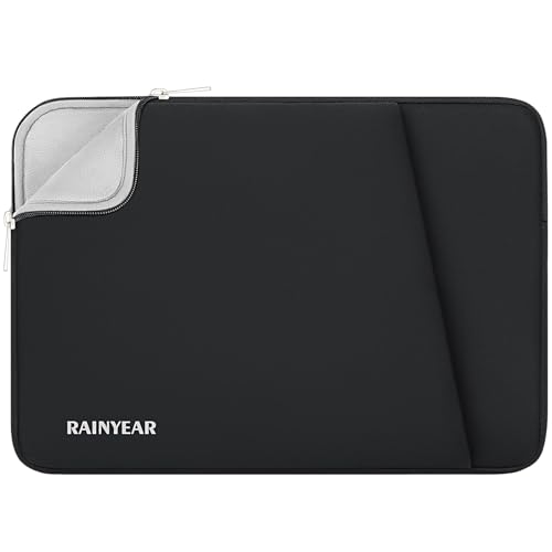 RAINYEAR Laptop Sleeve Case with Front Pocket, 13.3 Inch Protective Portable Case Briefcase Laptop Carrying Bag Cover Compatible with 13.3-14 Inch Laptop PC, 14 Inch MacBook Pro M5 M4 M3 M2 M1, Black - color: Black, size: 13.3-14 inch