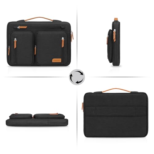 MOSISO 360 Protective Laptop Case 13.3 inch, 13-13.3 inch Laptop Sleeve | Compatible with MacBook Air/Pro 13/14, HP Dell Acer, Side Open Carrying Computer Bag with 5 Accessory Pockets&Belt, Black - color: Black, size: 13.3 inch