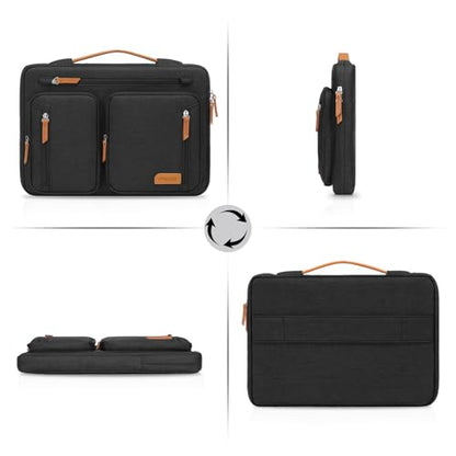 MOSISO 360 Protective Laptop Case 13.3 inch, 13-13.3 inch Laptop Sleeve | Compatible with MacBook Air/Pro 13/14, HP Dell Acer, Side Open Carrying Computer Bag with 5 Accessory Pockets&Belt, Black - color: Black, size: 13.3 inch