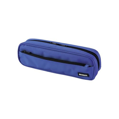 LIHIT LAB Large Capacity Zipper Long Pencil Case For School Office College, Big Capacity Pencil Bag Holder Adults Teen Boys Girls, Travel Cosmetics Storage, Blue (A7552-108) - color: Blue