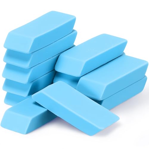 12 Count Blue Pencil Erasers Rectangular Rubber Eraser Bulk for Bag Supplies Gift Teacher Student - color: Blue