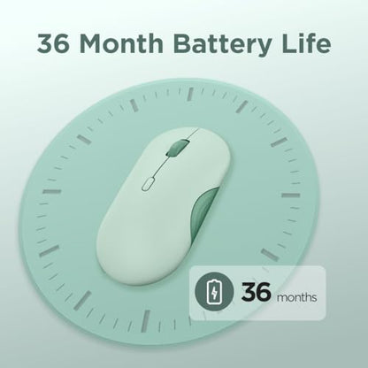 Lenovo 350 Wireless Bluetooth Mouse, Silent Click, 3 Level DPI (1000, 1600, 2400), 36 Month Battery Life, 2 Device Pairing, Breeze Moss - color: Breeze Moss