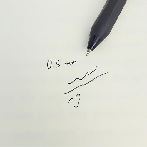 Fengtaiyuan Retractable Gel Pens, 0.5mm ST Precision Tip Quick Dry Black Ink, Gradient Black Barrel with Triangular Silicone Non-Slip Grip, Ergonomic Smooth Pens for Exam School Office [Pack of 18] - color: Black FRW01P18